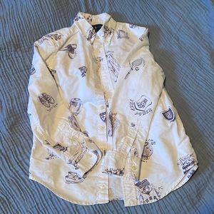 Ralph Lauren kids s/p 8 button down white w/ blue